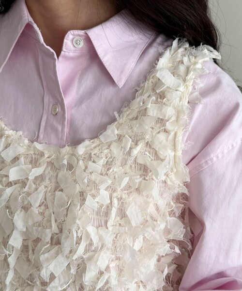 fredy emue（フレディエミュ）の「リボンテープビスチェ（ベスト・レディース・オフホワイト/ブラック・38）」の10枚目の写真