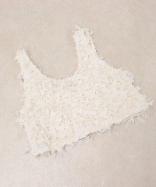 fredy emue（フレディエミュ）の「リボンテープビスチェ（ベスト・レディース・オフホワイト/ブラック・38）」の12枚目の写真