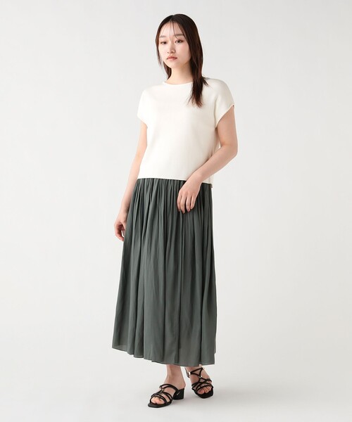 BEAMS HEART(ビームスハート)の「フレンチ スリーブ プルオーバー × フレア スカート(セットアイテム)(ワンピース・レディース・ベージュ/オフホワイト/ネイビー/ブルー系その他・FREE)」の5枚目の写真