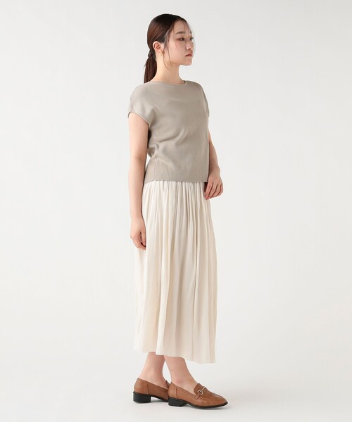 BEAMS HEART(ビームスハート)の「フレンチ スリーブ プルオーバー × フレア スカート(セットアイテム)(ワンピース・レディース・ベージュ/オフホワイト/ネイビー/ブルー系その他・FREE)」の8枚目の写真