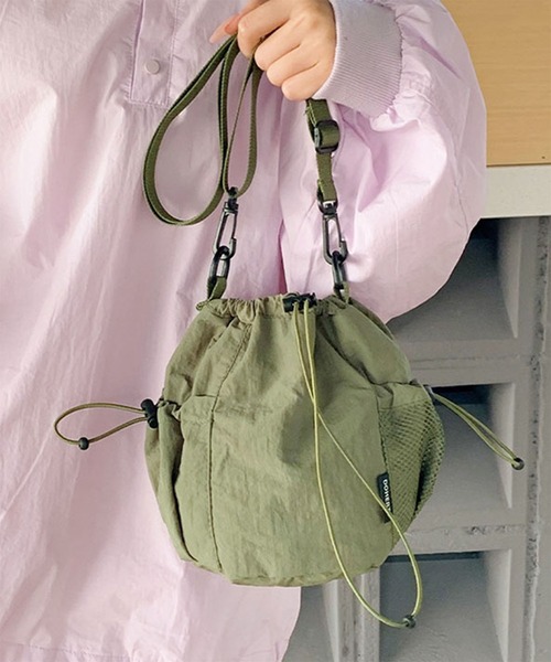 folka(フォルカ)の「12D60-NK ドローストリング ミニ巾着 ショルダーバッグ(ショルダーバッグ・レディース・ベージュ/オリーブ/ブラック・ONESIZE)」の8枚目の写真