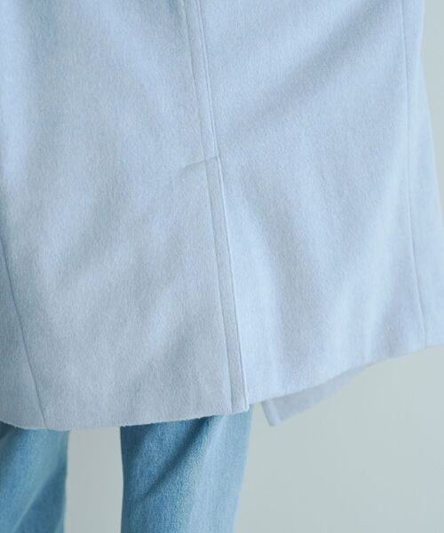 YECCA VECCA（イェッカヴェッカ）の「ウール混ミドル丈スタンドカラーコート（その他アウター・レディース・ライトグレー/チャコールグレー/サックスブルー・FREE）」の16枚目の写真