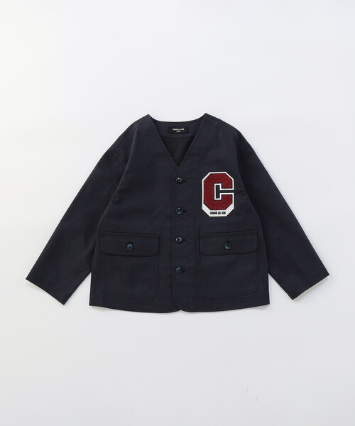 COMME CA ISM（コムサイズム）の「ワッペン付き ノーカラージャケット（ノーカラージャケット・キッズ・ネイビー/ベージュ・100cm/110cm/120cm/130cm/140cm/150cm）」の2枚目の写真
