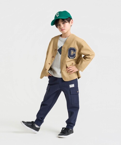 COMME CA ISM（コムサイズム）の「ワッペン付き ノーカラージャケット（ノーカラージャケット・キッズ・ネイビー/ベージュ・100cm/110cm/120cm/130cm/140cm/150cm）」の4枚目の写真