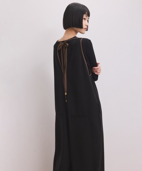 ADAM ET ROPE'（アダムエロペ）の「【WEB限定】バイカラーオールインワン（つなぎ/オールインワン・レディース・チャコールグレー/ブラック系その他2/ブラック・38/36）」の3枚目の写真