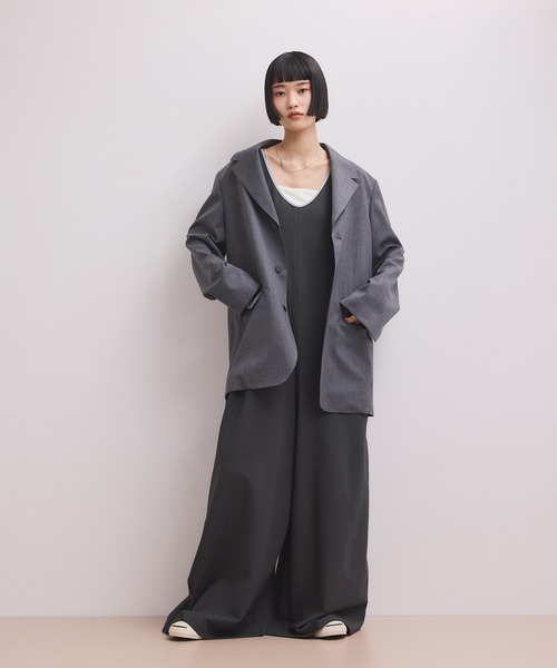 ADAM ET ROPE'（アダムエロペ）の「【WEB限定】バイカラーオールインワン（つなぎ/オールインワン・レディース・チャコールグレー/ブラック系その他2/ブラック・38/36）」の7枚目の写真