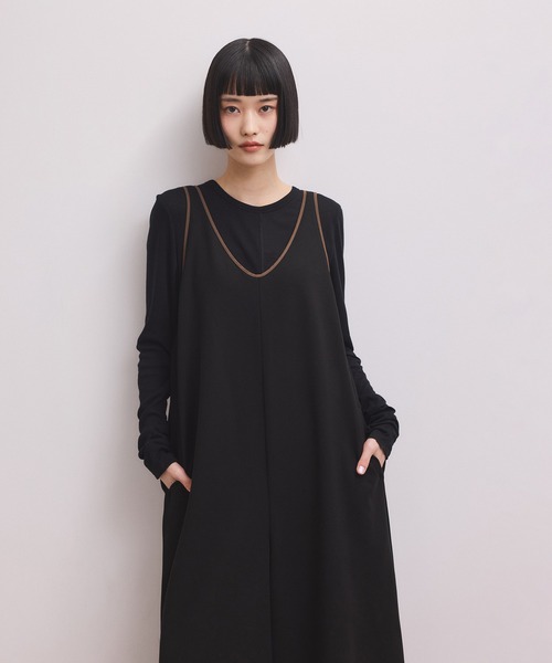 ADAM ET ROPE'（アダムエロペ）の「【WEB限定】バイカラーオールインワン（つなぎ/オールインワン・レディース・チャコールグレー/ブラック系その他2/ブラック・38/36）」の13枚目の写真