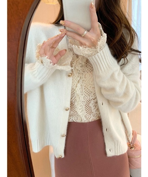 Ritzy(リッツィー)の「フレンチ風レースブラウス カーディガン(カーディガン/ボレロ・レディース・ベージュ・M/L/S)」の16枚目の写真