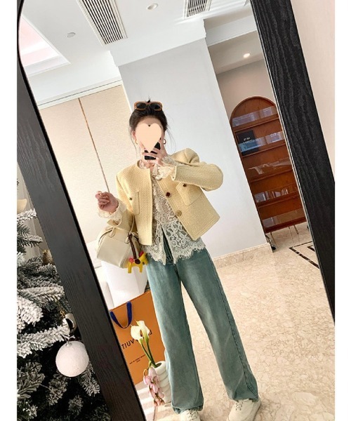 Ritzy(リッツィー)の「フレンチ風レースブラウス カーディガン(カーディガン/ボレロ・レディース・ベージュ・M/L/S)」の17枚目の写真