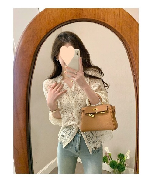 Ritzy(リッツィー)の「フレンチ風レースブラウス カーディガン(カーディガン/ボレロ・レディース・ベージュ・M/L/S)」の10枚目の写真