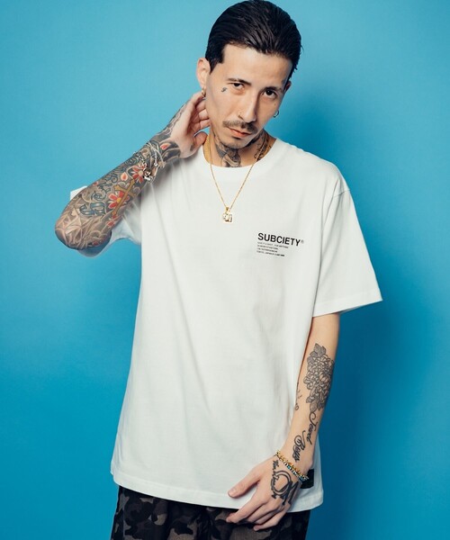 Subciety(サブサエティ)の「ORIGIN tee(Tシャツ/カットソー・メンズ・ブラック×ホワイト/ホワイト/グレイッシュブルー/ブラック×レッド・SMALL/MEDIUM/LARGE/X-LARGE/XX-LARGE)」の16枚目の写真