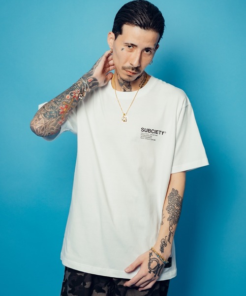 Subciety(サブサエティ)の「ORIGIN tee(Tシャツ/カットソー・メンズ・ブラック×ホワイト/ホワイト/グレイッシュブルー/ブラック×レッド・SMALL/MEDIUM/LARGE/X-LARGE/XX-LARGE)」の10枚目の写真