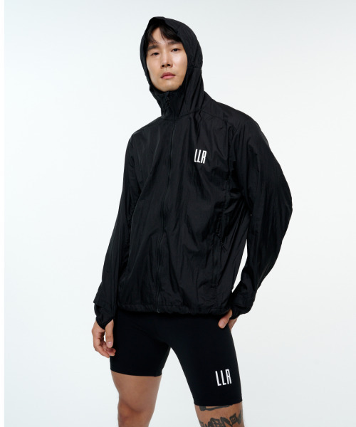 LIMELIGHT APPAREL(ライムライトアパレル)の「アスリットリップストップランニングウィンドブレーカー(ブラック/ホワイト)(ナイロンジャケット・メンズ・その他・S/L/M/XL/XXL)」の1枚目の写真