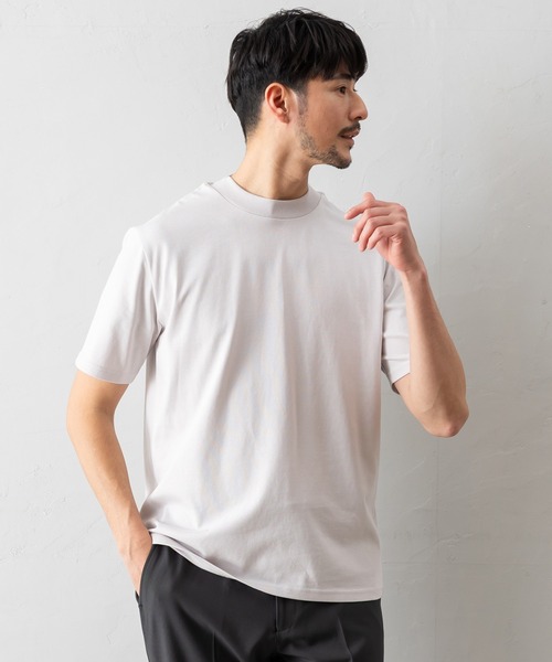 半袖モックネックTシャツ】防臭+接触冷感+吸水速乾機能付き（Tシャツ