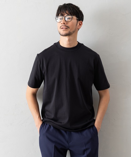 半袖モックネックTシャツ】防臭+接触冷感+吸水速乾機能付き（Tシャツ