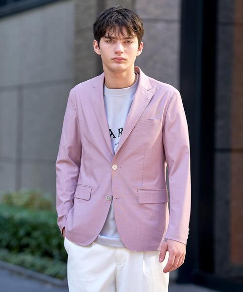 DRESSTERIOR(ドレステリア)の「【セットアップ可/MonoMax4月号掲載/Safari5月号掲載】CARREMAN ストレッチジャケット(テーラードジャケット・メンズ・ベビーピンク/ネイビー/ベージュ・91/90/94/92)」の16枚目の写真