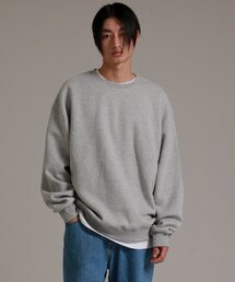 無地ベーシックオーバーサイズスウェットシャツメランジ
