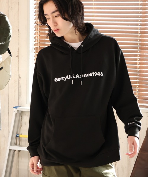 GERRY(ジェリー)の「【GERRY/ジェリー】ダンボールニット 刺繍デザイン フーデットパーカー(パーカー・メンズ・ブルー/ブラック/ライトグレー/ホワイト・LL/L/M)」の3枚目の写真