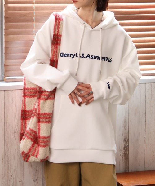 GERRY(ジェリー)の「【GERRY/ジェリー】ダンボールニット 刺繍デザイン フーデットパーカー(パーカー・メンズ・ブルー/ブラック/ライトグレー/ホワイト・LL/L/M)」の13枚目の写真
