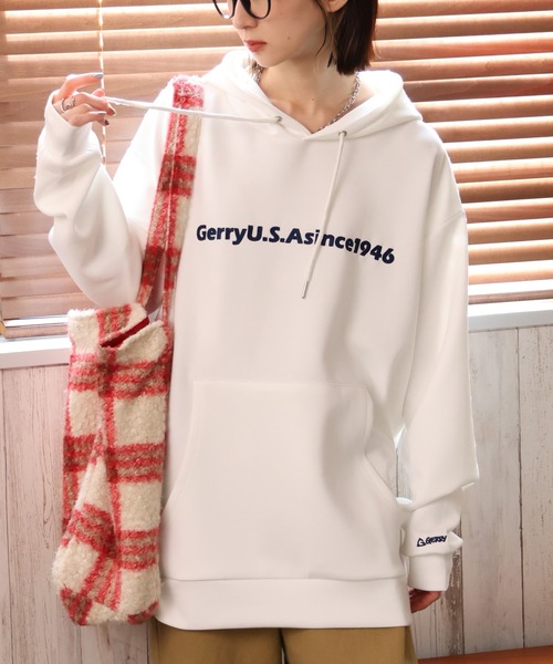 GERRY(ジェリー)の「【GERRY/ジェリー】ダンボールニット 刺繍デザイン フーデットパーカー(パーカー・メンズ・ブルー/ブラック/ライトグレー/ホワイト・LL/L/M)」の14枚目の写真