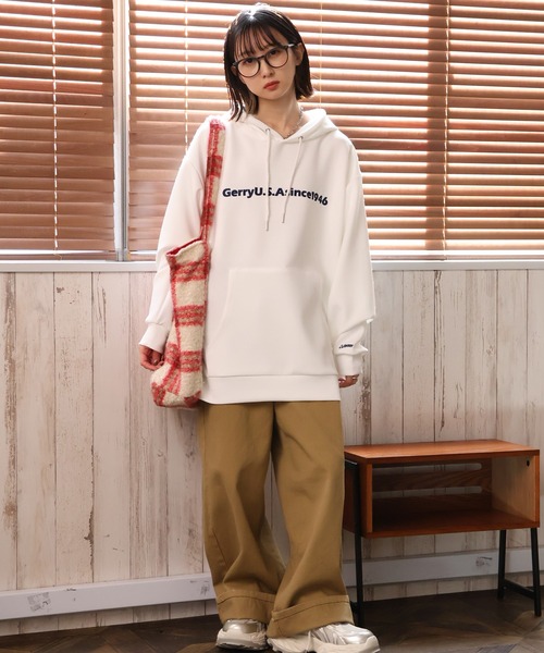 GERRY(ジェリー)の「【GERRY/ジェリー】ダンボールニット 刺繍デザイン フーデットパーカー(パーカー・メンズ・ブルー/ブラック/ライトグレー/ホワイト・LL/L/M)」の15枚目の写真