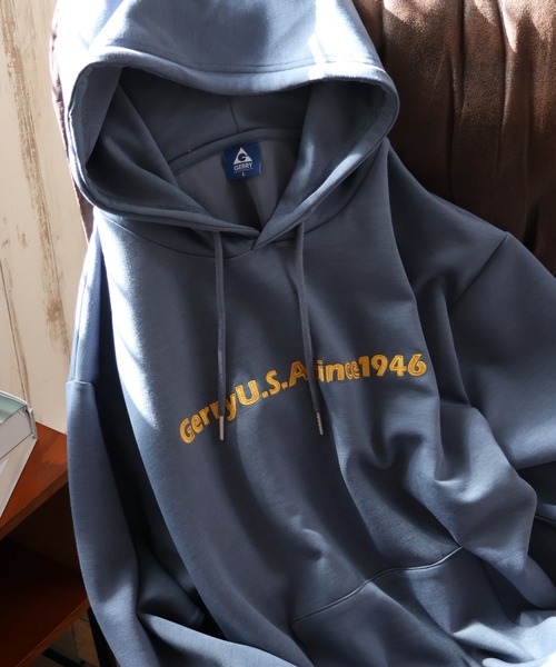 GERRY(ジェリー)の「【GERRY/ジェリー】ダンボールニット 刺繍デザイン フーデットパーカー(パーカー・メンズ・ブルー/ブラック/ライトグレー/ホワイト・LL/L/M)」の5枚目の写真