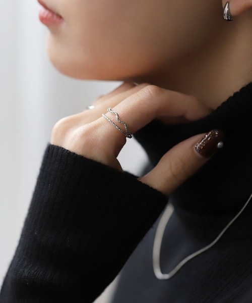 Cream dot.(クリームドット)の「【サージカルステンレス】光を受けてキラキラと煌めくステンレス製の華奢リング(リング・レディース・シルバー/ピンクゴールド/ゴールド・12号/17号/9号/15号)」の6枚目の写真