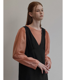 Sheer volume blouse - Salmon buff