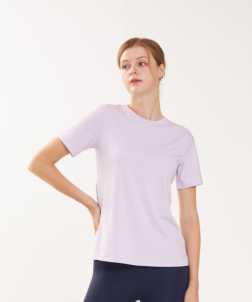 CIELCOCO(シエルココ)の「CLWT8094 オールデイショートスリーブラベンダー(Tシャツ/カットソー・レディース・ラベンダー・S/M/L)」の2枚目の写真