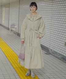 taffeta tiered one-piece coat