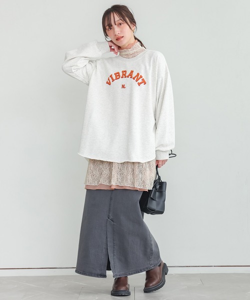 n'OrLABEL(ノアールレーベル)の「レース切替ハイネックカットソー(Tシャツ/カットソー・レディース・アイボリー/ブラック・2/1)」の9枚目の写真