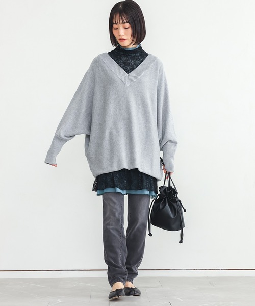 n'OrLABEL(ノアールレーベル)の「レース切替ハイネックカットソー(Tシャツ/カットソー・レディース・アイボリー/ブラック・2/1)」の16枚目の写真
