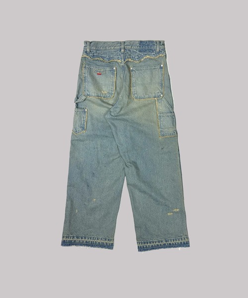 FACCIES（ファチーズ）の「【FACCIES】FADED DOUBLE KNEE PAINTER WIDE PT（デニムパンツ・メンズ・インディゴブルー・2/1）」の2枚目の写真