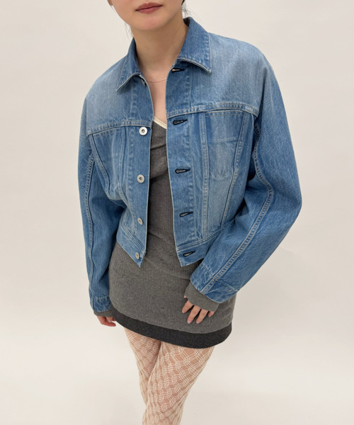 EDIT. FOR LULU(エディットフォールル)の「curve sleeve denim jacket(デニムジャケット・レディース・ブルー系その他・FREE)」の4枚目の写真