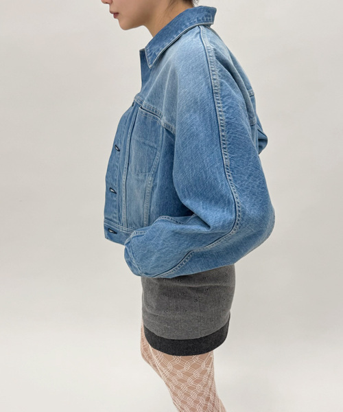 EDIT. FOR LULU(エディットフォールル)の「curve sleeve denim jacket(デニムジャケット・レディース・ブルー系その他・FREE)」の6枚目の写真