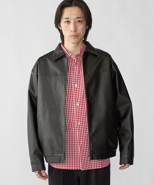 City Ambient Products(シティアンビエントプロダクツ)の「City Ambient Products: 合成皮革 ジップ ブルゾン(ブルゾン・メンズ・ブラック・SMALL/MEDIUM/LARGE)」の3枚目の写真