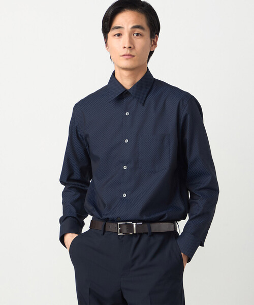 COMME CA ISM（コムサイズム）の「市松柄 ドレスシャツ（シャツ/ブラウス・メンズ・ネイビー/ホワイト・MEDIUM/SMALL/X-LARGE/LARGE）」の2枚目の写真