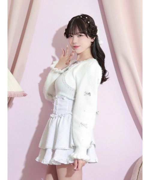 NOEMIE(ノエミー)の「キラキラツイードハートビジュースカパン(スカート・レディース・ブラック/オフホワイト/ピンク・S/M)」の10枚目の写真
