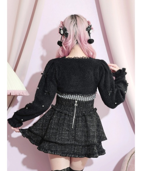 NOEMIE(ノエミー)の「キラキラツイードハートビジュースカパン(スカート・レディース・ブラック/オフホワイト/ピンク・S/M)」の15枚目の写真