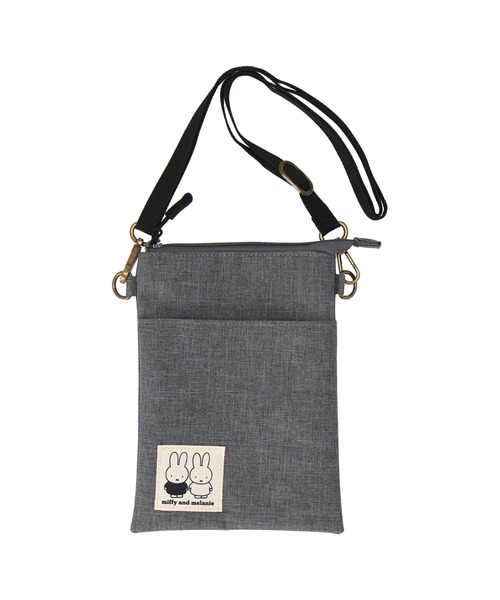 Miffy( ミッフィー)の「縦型ショルダーポーチ(ショルダーバッグ・レディース・グレー/ブラック/ネイビー・FREE)」の2枚目の写真