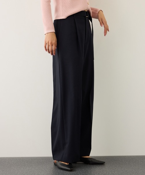 ROPE'(ロペ)の「ノンミュールジングウール ストレートワイドパンツ/セットアップ対応(その他パンツ・レディース・ライトグレー/ピンク/ネイビー・36/38)」の5枚目の写真