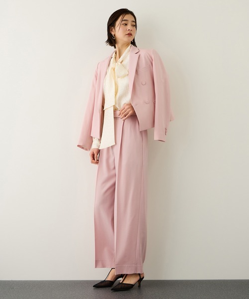 ROPE'(ロペ)の「ノンミュールジングウール ストレートワイドパンツ/セットアップ対応(その他パンツ・レディース・ライトグレー/ピンク/ネイビー・36/38)」の10枚目の写真