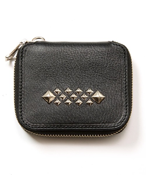 CALEE(キャリー)の「CALEE/キャリー STUDS LEATHER ZIP MULTI WALLET 財布 2026年春夏(財布・メンズ・ブラック・FREE)」の2枚目の写真