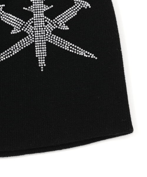 UNKNOWN LONDON（アンノウン・ロンドン）の「UNKNOWNLONDON/アンノウンロンドン/Dagger Cross Rhinestone Beanie（ニットキャップ/ビーニー・メンズ・ブラック・F）」の4枚目の写真