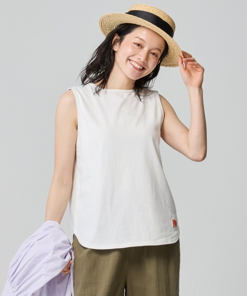 KRIFF MAYER Lady's Collection（クリフメイヤーレディースコレクション）の「【汗染み防止･撥水防汚･速乾･接触冷感】ウェットプロテクトタンクトップ（Tシャツ/カットソー・レディース・ブルー/ブラック/ホワイト系その他/ブラウン/グレー/オフホワイト・MEDIUM/LARGE）」の2枚目の写真