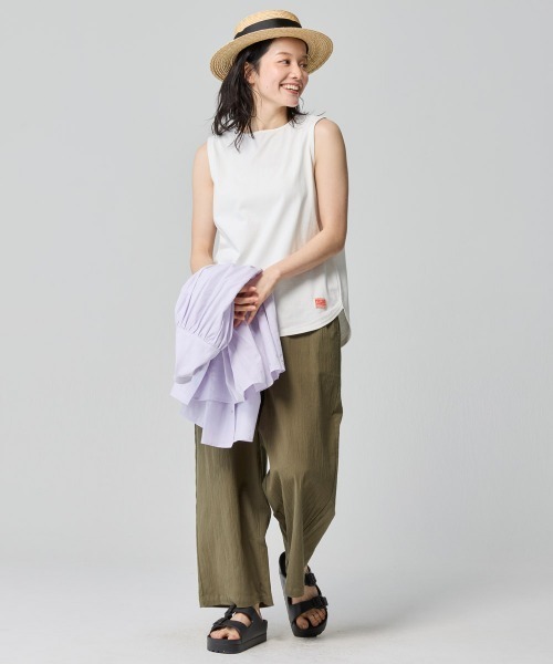 KRIFF MAYER Lady's Collection（クリフメイヤーレディースコレクション）の「【汗染み防止･撥水防汚･速乾･接触冷感】ウェットプロテクトタンクトップ（Tシャツ/カットソー・レディース・ブルー/ブラック/ホワイト系その他/ブラウン/グレー/オフホワイト・MEDIUM/LARGE）」の20枚目の写真