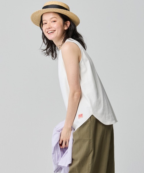 KRIFF MAYER Lady's Collection（クリフメイヤーレディースコレクション）の「【汗染み防止･撥水防汚･速乾･接触冷感】ウェットプロテクトタンクトップ（Tシャツ/カットソー・レディース・ブルー/ブラック/ホワイト系その他/ブラウン/グレー/オフホワイト・MEDIUM/LARGE）」の22枚目の写真