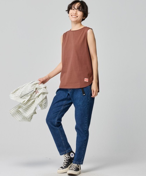 KRIFF MAYER Lady's Collection（クリフメイヤーレディースコレクション）の「【汗染み防止･撥水防汚･速乾･接触冷感】ウェットプロテクトタンクトップ（Tシャツ/カットソー・レディース・ブルー/ブラック/ホワイト系その他/ブラウン/グレー/オフホワイト・MEDIUM/LARGE）」の18枚目の写真