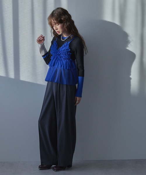 bohmal（ボマール）の「シアーチュールキャミビスチェ（キャミソール・レディース・パープル/ブルー/ピンク/ライム・FREE）」の20枚目の写真