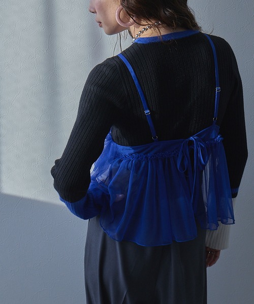 bohmal（ボマール）の「シアーチュールキャミビスチェ（キャミソール・レディース・パープル/ブルー/ピンク/ライム・FREE）」の22枚目の写真